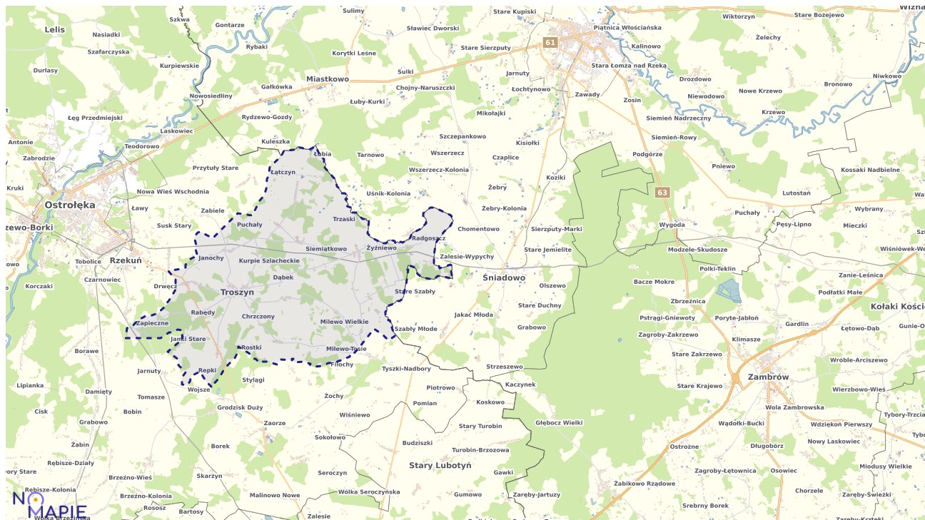 Mapa wyborów do sejmu Troszyn